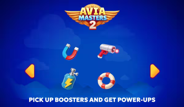 Los cuatro símbolos Booster de Avia Masters 2: Magnet, Laser Gun, Nitro y Life Buoy